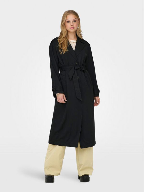 ONLY ONLY Trench 15217799 Crna Relaxed Fit