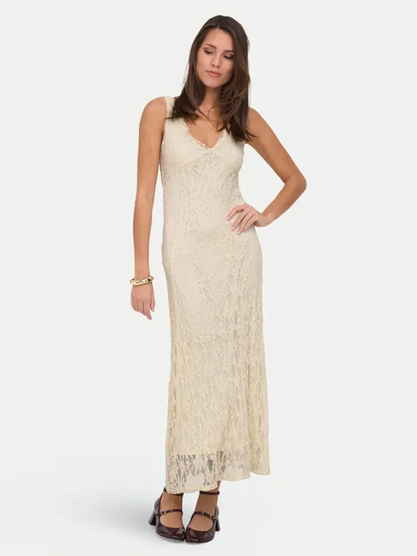 Only ONLY Večernja haljina Albina 15372795 Krem Regular Fit