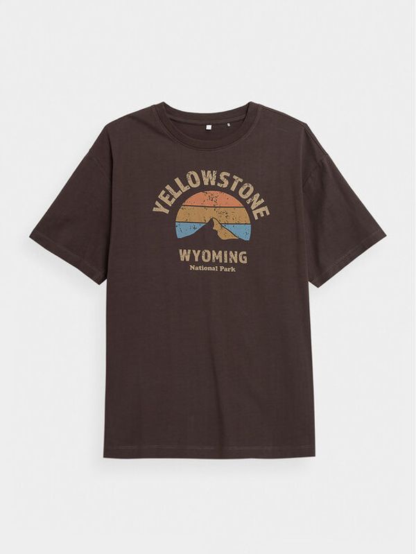 Outhorn Outhorn T-shirt OTHAW23TTSHM0940 Smeđa Regular Fit