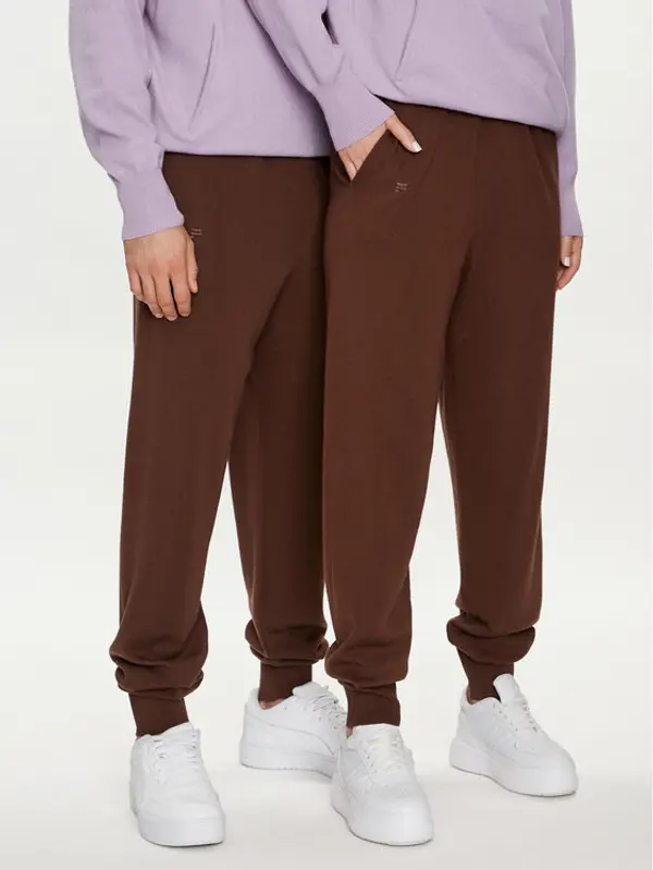 Pangaia Pangaia Donji dio trenerke Merino Smeđa Regular Fit