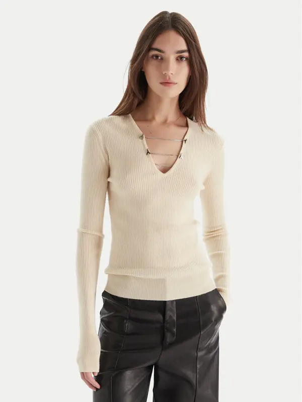 PATRIZIA PEPE Patrizia Pepe Džemper 2K0331/K7S0-ecW405 Écru Regular Fit