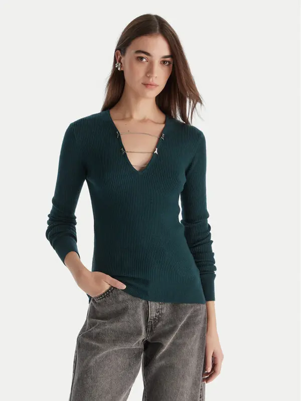 PATRIZIA PEPE Patrizia Pepe Džemper 2K0331/K7S0-G619 Zelena Regular Fit