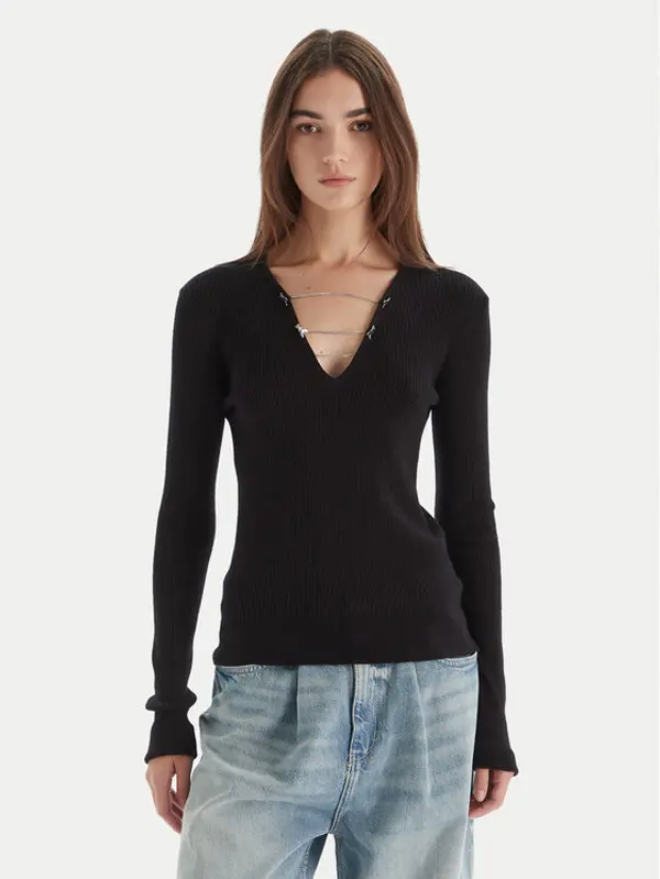 PATRIZIA PEPE Patrizia Pepe Džemper 2K0331/K7S0-K103 Crna Regular Fit