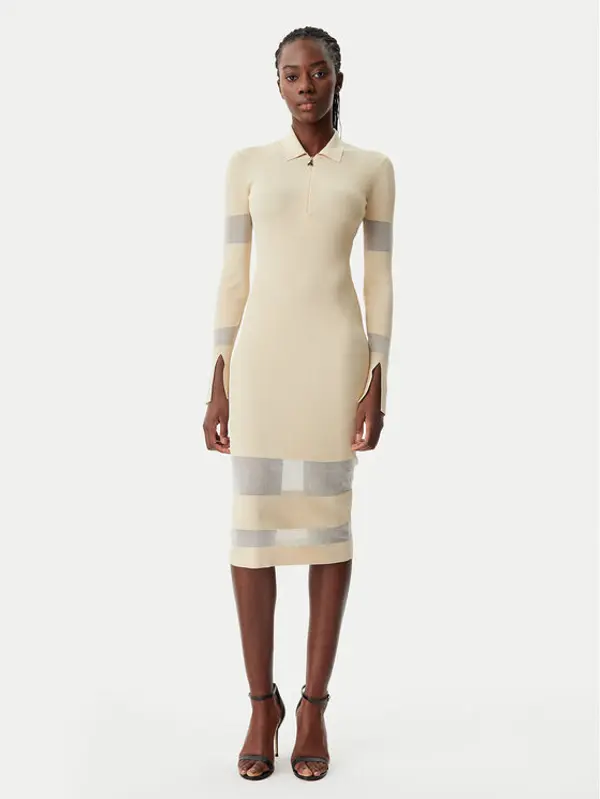 PATRIZIA PEPE Patrizia Pepe Džemper haljina 8A1420/K078-B814 Bež Slim Fit