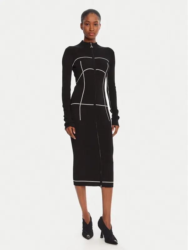PATRIZIA PEPE Patrizia Pepe Džemper haljina 8A1522 K265 FG09 Crna Regular Fit