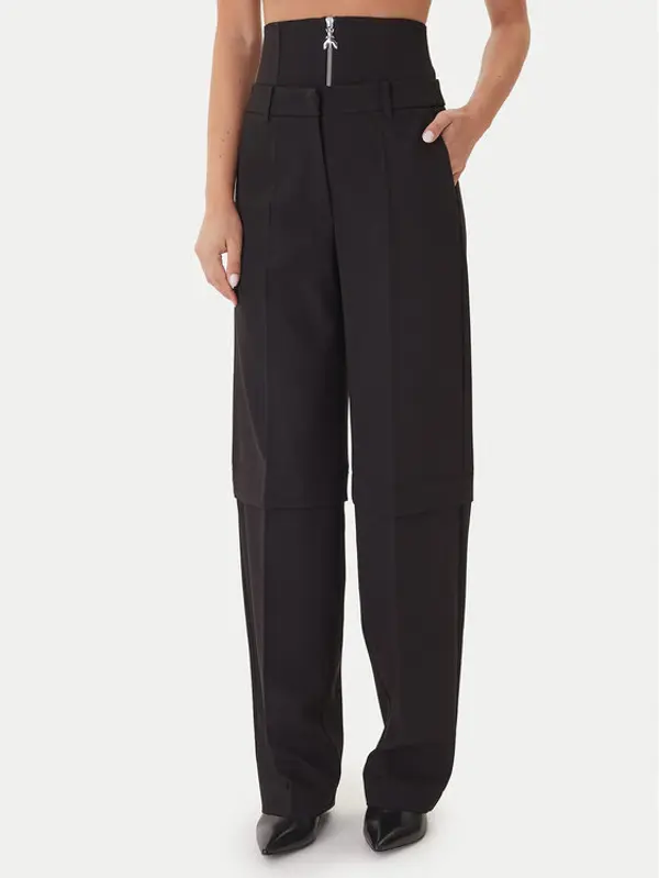 PATRIZIA PEPE Patrizia Pepe Hlače 2P1706 A498 Crna Regular Fit