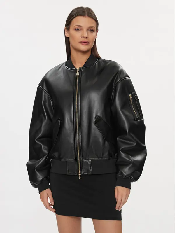 PATRIZIA PEPE Patrizia Pepe Jakna od imitacije kože 8O0123/E005-K103 Crna Regular Fit