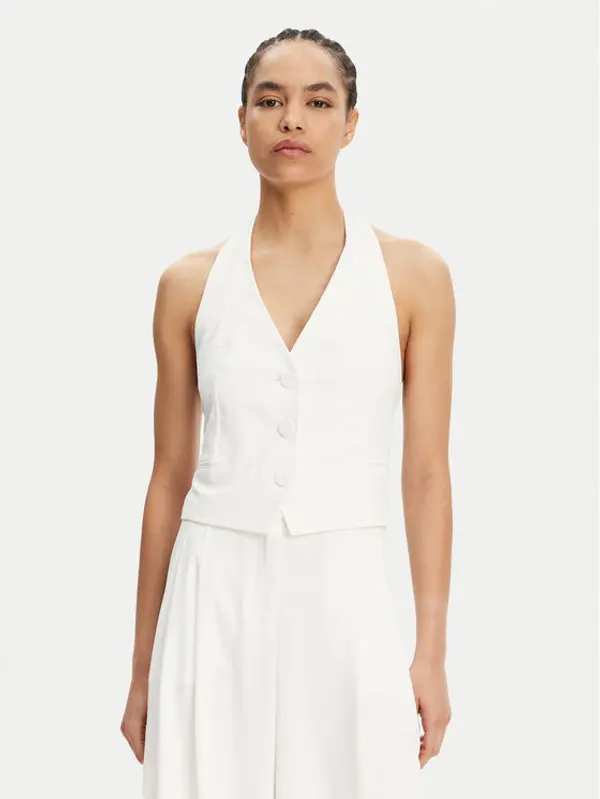 PATRIZIA PEPE Patrizia Pepe Prsluk 2C1618 A411 Bijelo zlato Regular Fit
