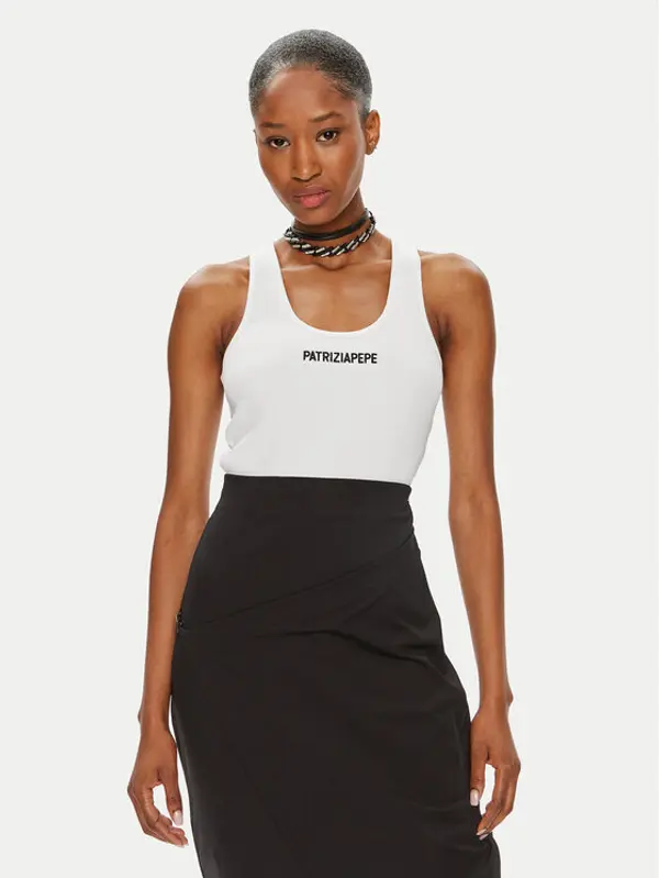 PATRIZIA PEPE Patrizia Pepe Top 8M1617/J216-W103 Bijela Slim Fit