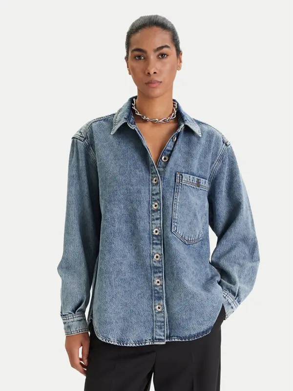 PATRIZIA PEPE Patrizia Pepe traper košulja 8C0833/D108-CB05 Plava Regular Fit