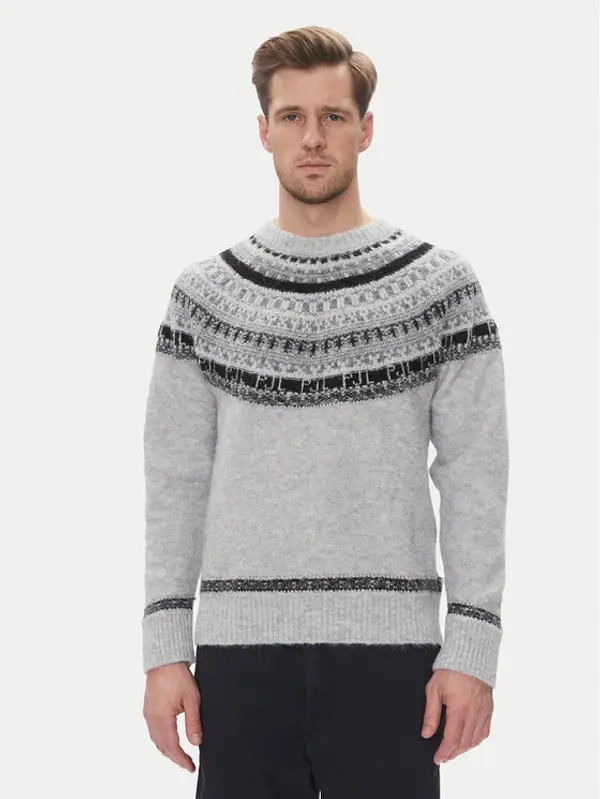Pepe Jeans Pepe Jeans Džemper Fairisle PM702504 Siva Regular Fit