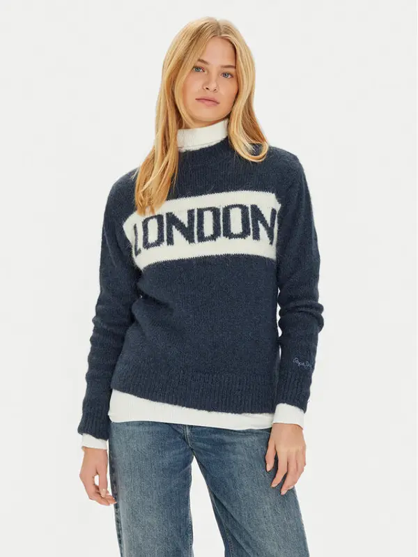 Pepe Jeans Pepe Jeans Džemper Hilda PL702227 Tamnoplava Regular Fit
