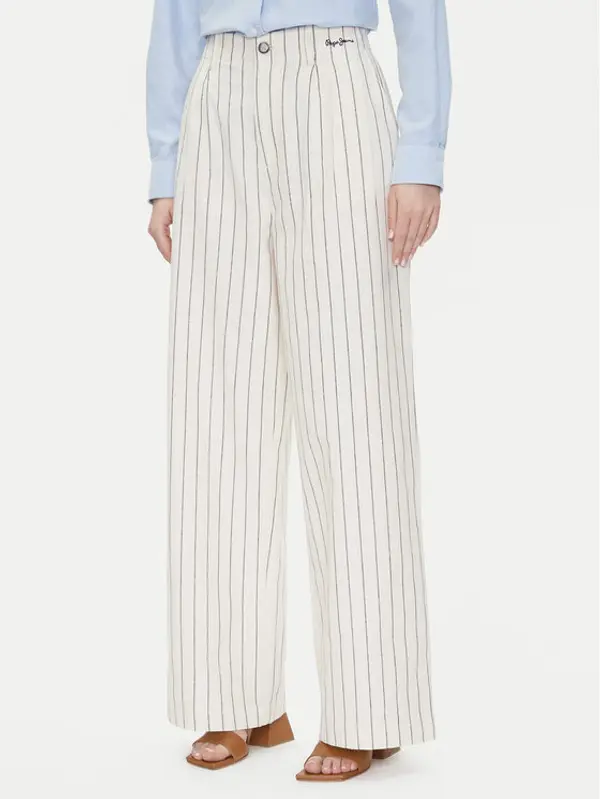 Pepe Jeans Pepe Jeans Hlače Herly PL211806 Bež Wide Leg