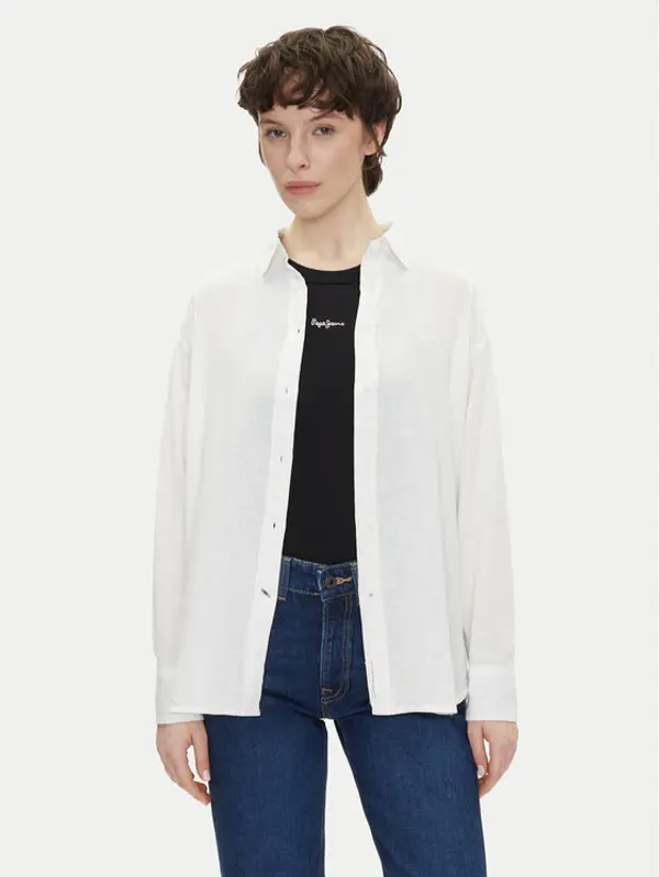 Pepe Jeans Pepe Jeans Košulja Chipper PL304993 Bijela Loose Fit
