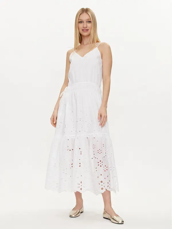 Pepe Jeans Pepe Jeans Ljetna haljina Dusana PL953480 Bijela Regular Fit