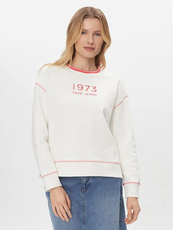 Pepe Jeans Pepe Jeans Majica dugih rukava Hache PL581398 Bijela Boxy Fit