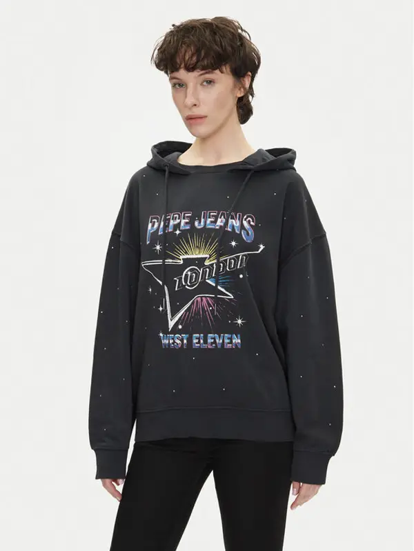 Pepe Jeans Pepe Jeans Majica dugih rukava Lilian PL581469 Crna Loose Fit