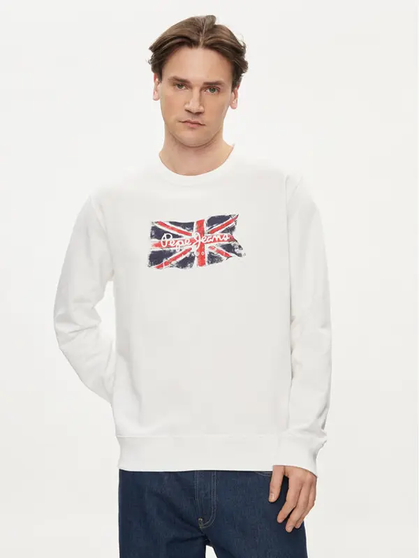 Pepe Jeans Pepe Jeans Majica dugih rukava Ruwan PM582669 Bijela Regular Fit
