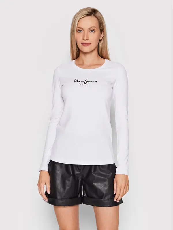Pepe Jeans Pepe Jeans Majica New Virginia PL505203 Bijela Slim Fit