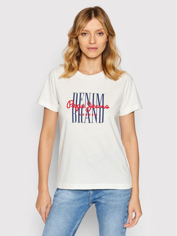 Pepe Jeans Pepe Jeans T-shirt Camille PL505147 Bijela Regular Fit