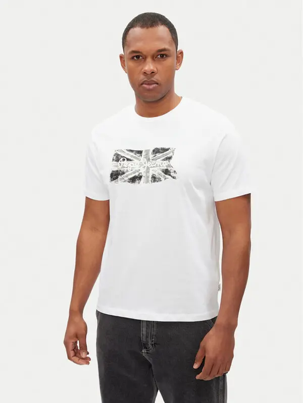 Pepe Jeans Pepe Jeans T-shirt Flag PM509720 Bijela Regular Fit