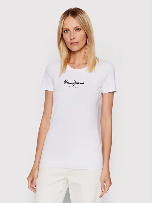 Pepe Jeans Pepe Jeans T-shirt New Virgina PL505202 Bijela Slim Fit