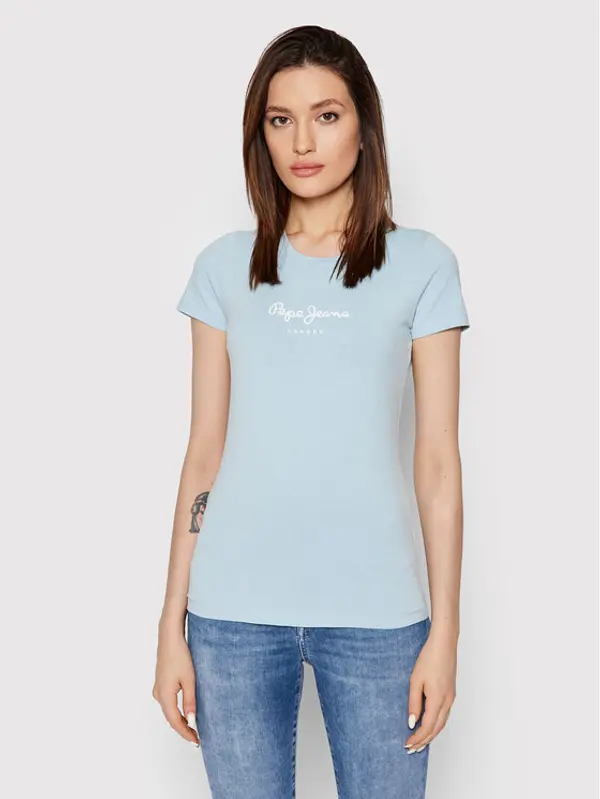 Pepe Jeans Pepe Jeans T-shirt New Virgina PL505202 Plava Slim Fit