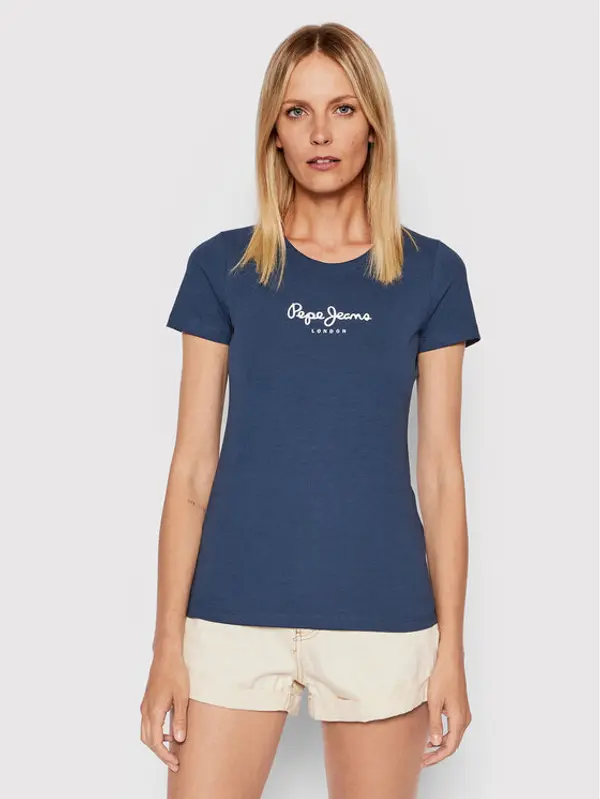 Pepe Jeans Pepe Jeans T-shirt New Virgina PL505202 Tamnoplava Slim Fit