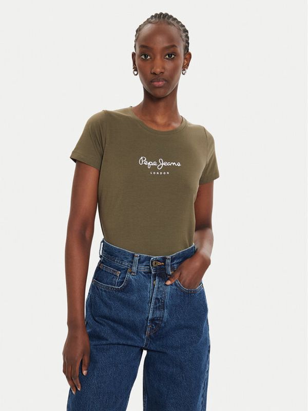 Pepe Jeans Pepe Jeans T-shirt New Virginia PL505202 Zelena Slim Fit