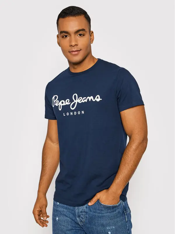 Pepe Jeans Pepe Jeans T-shirt Original PM508210 Tamnoplava Slim Fit