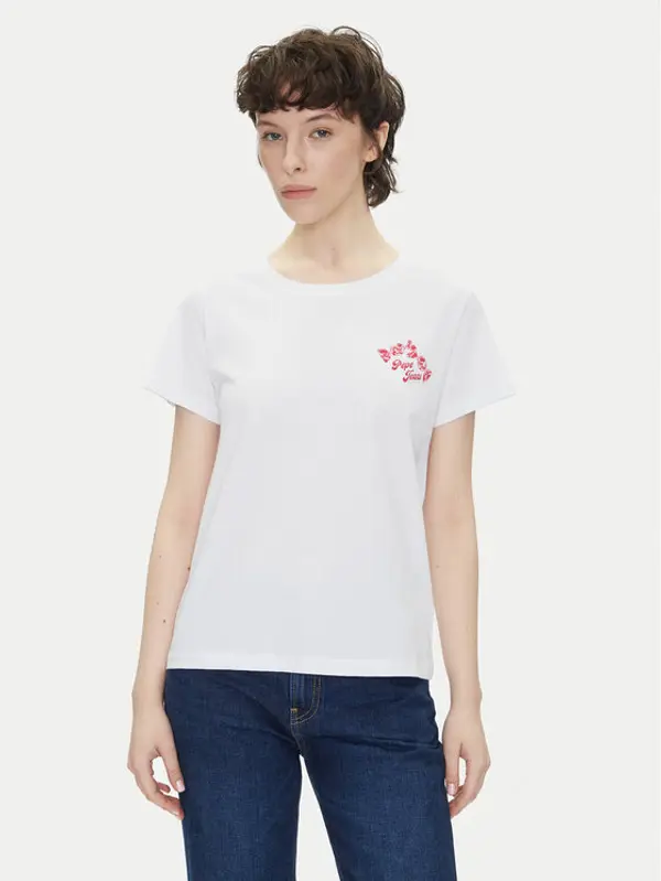 Pepe Jeans Pepe Jeans T-shirt Rosey PL506070 Bijela Regular Fit