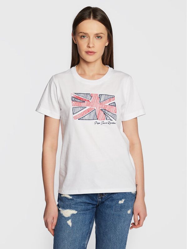 Pepe Jeans Pepe Jeans T-shirt Tara PL505343 Bijela Regular Fit