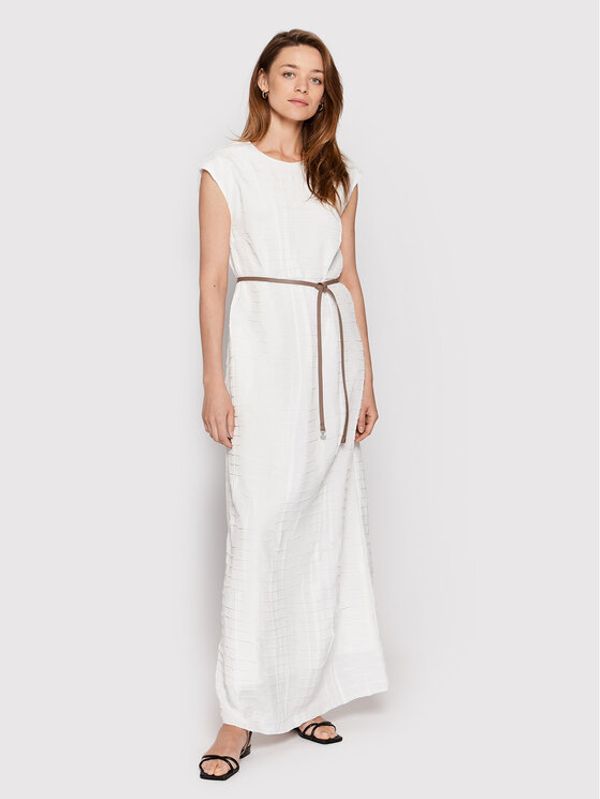 Peserico Peserico Haljina za svaki dan E0246400PA Bijela Regular Fit