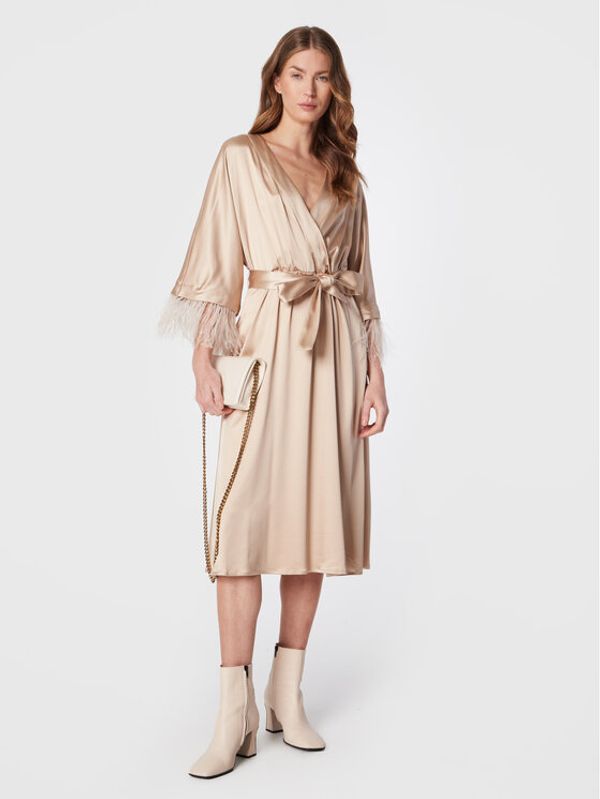 Peserico Peserico Koktel haljina E02798A00A Bež Regular Fit