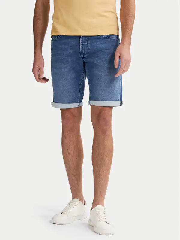 Petrol Industries Petrol Industries Kratke traperice M-ROS-SHO001 Plava Slim Fit