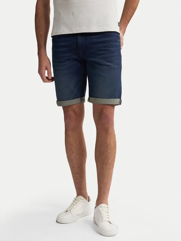 Petrol Industries Petrol Industries Kratke traperice M-ROS-SHO001 Tamnoplava Slim Fit