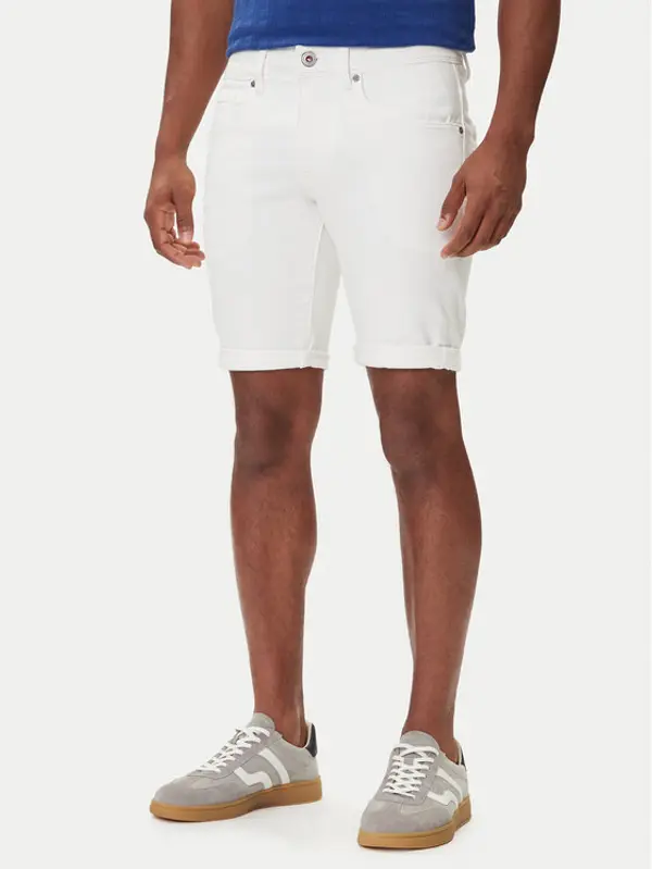 Petrol Industries Petrol Industries Kratke traperice M-ROS-SHO005 Bijela Slim Fit