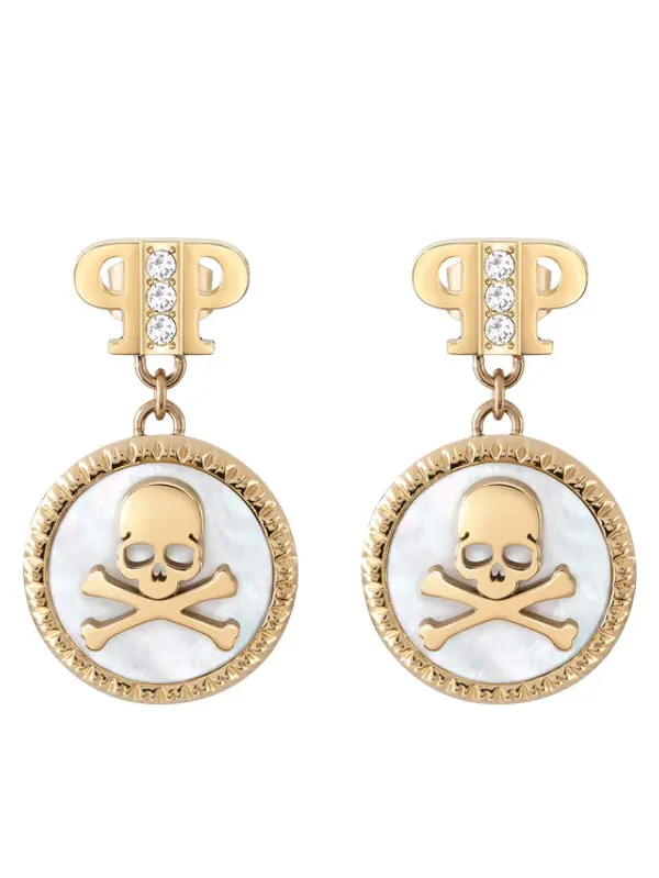 PHILIPP PLEIN PHILIPP PLEIN Naušnice Plein Mini Logo PJ2EA08EU Zlatna