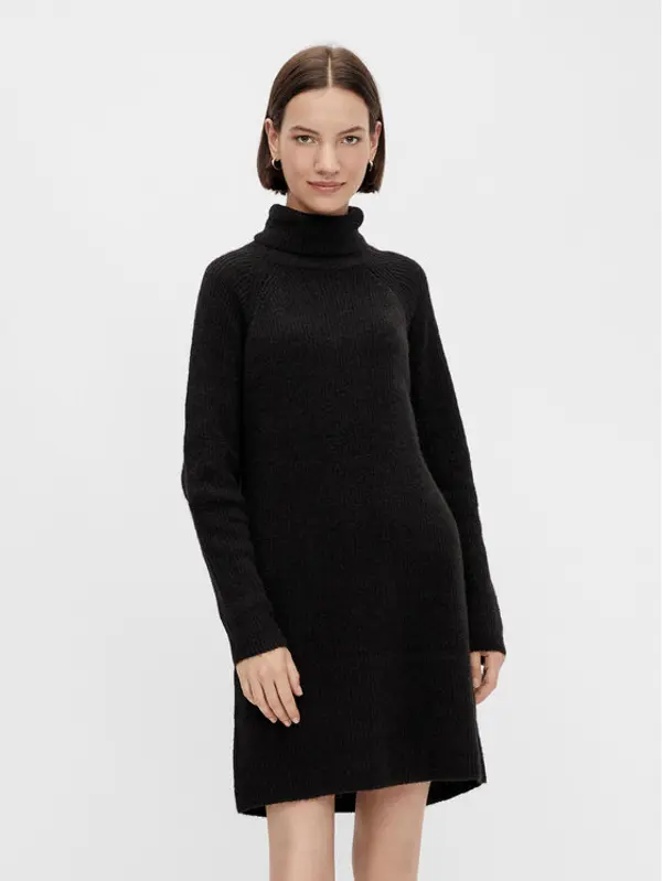 Pieces Pieces Džemper haljina Ellen 17119500 Crna Regular Fit