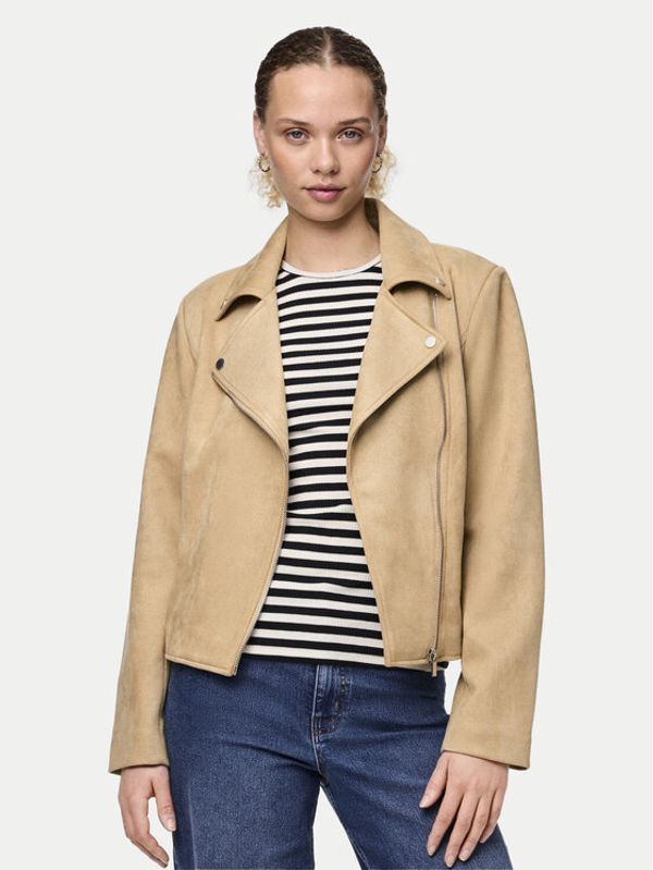 Pieces Pieces Jakna od imitacije kože Beminda 17134838 Bež Regular Fit