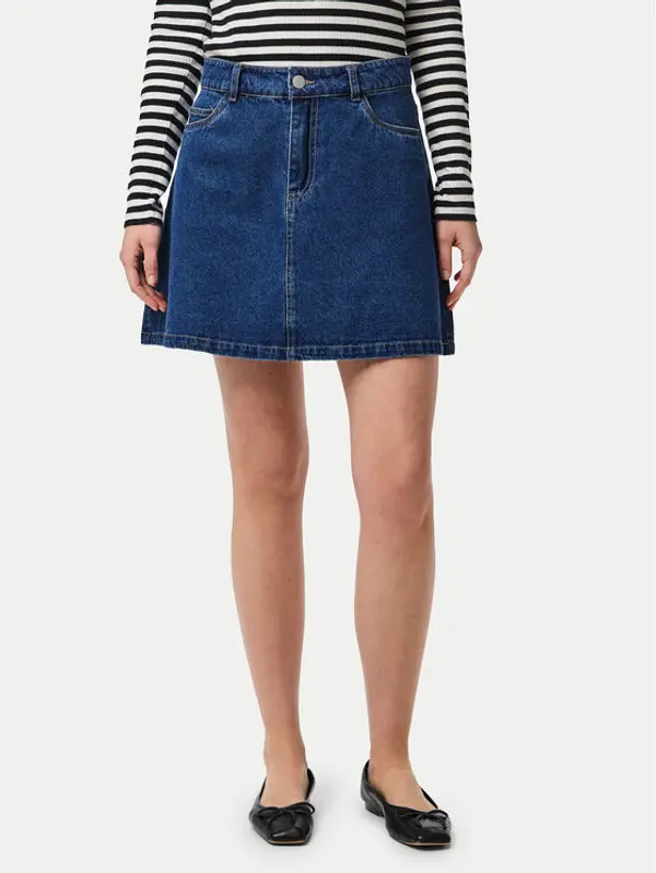 Pieces Pieces Jeans suknja Abbi 17154546 Tamnoplava Regular Fit