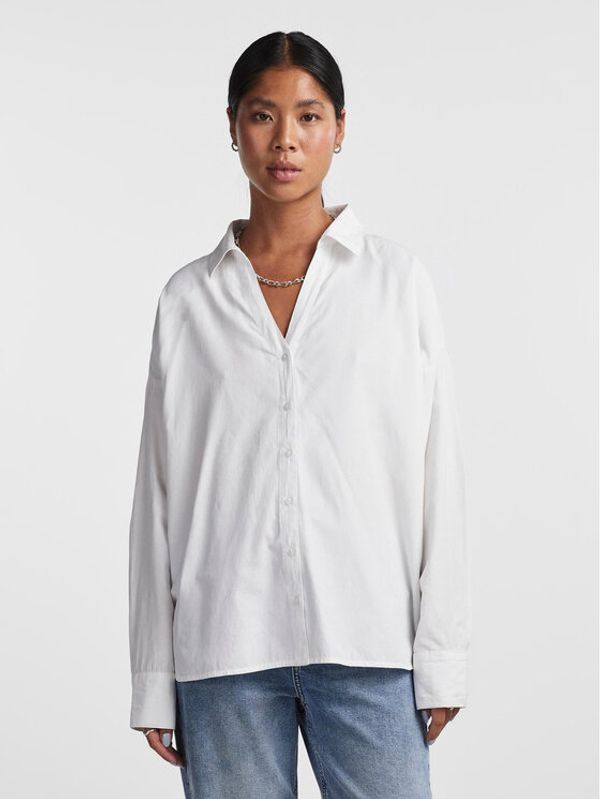 Pieces Pieces Košulja 17143675 Bijela Oversize