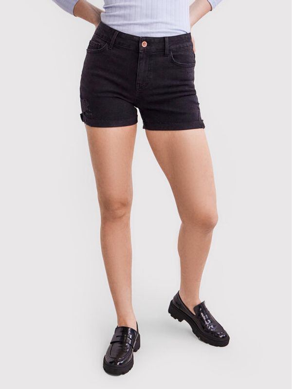 Pieces Pieces Kratke traperice Lisa 17112539 Crna Regular Fit