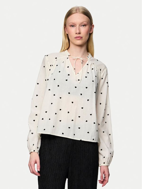 Pieces Pieces Majica 17151639 Écru Regular Fit