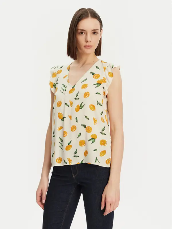 Pieces Pieces Majica Nya 17147804 Écru Regular Fit