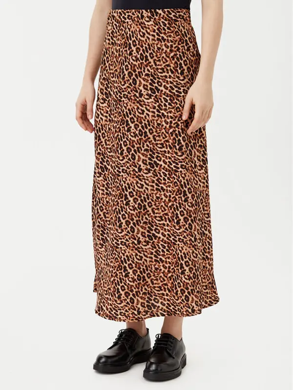Pieces Pieces Midi suknja Franan 17116541 Smeđa Regular Fit