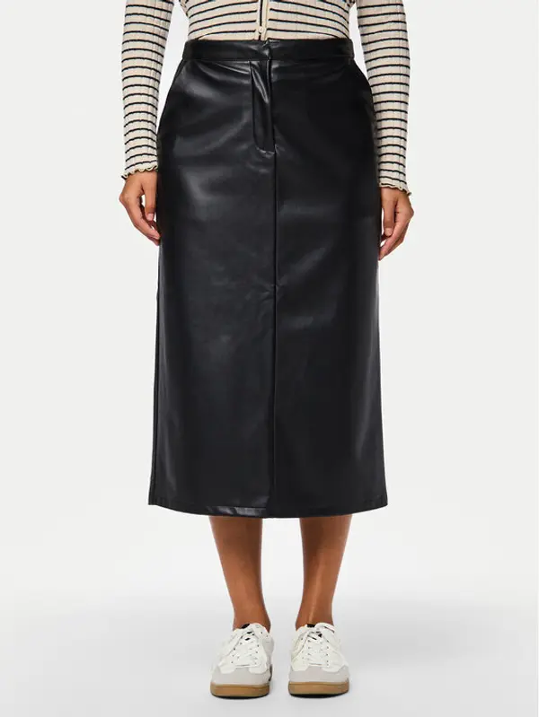 Pieces Pieces Suknja od imitacije kože Neeth 17151696 Crna Regular Fit