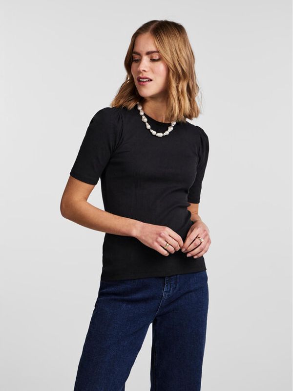 Pieces Pieces T-shirt 17133700 Crna Slim Fit