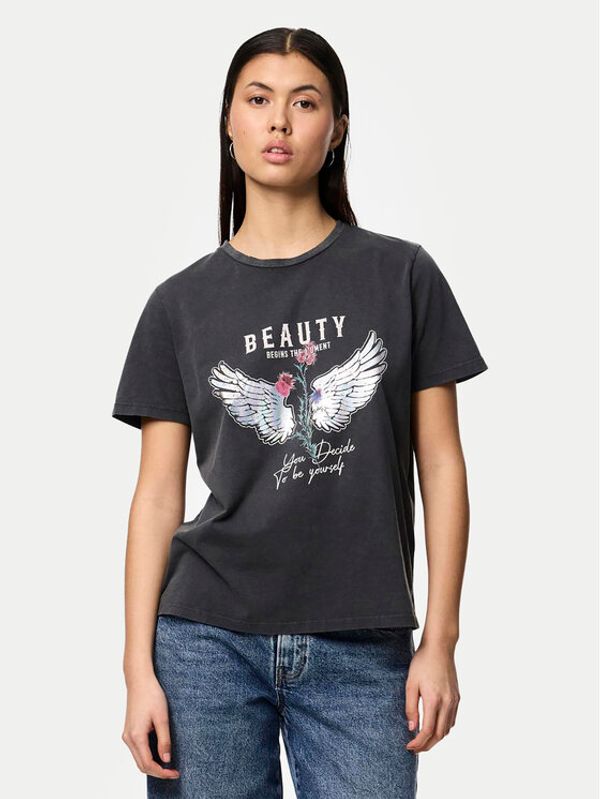 Pieces Pieces T-shirt Filten 17152519 Siva Regular Fit