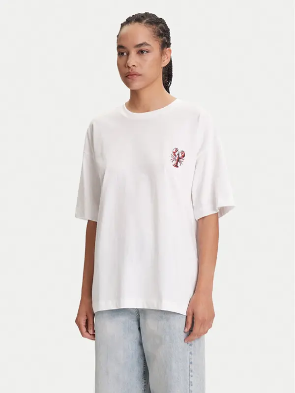 Pieces Pieces T-shirt Tobster 17160811 Bijela Oversize